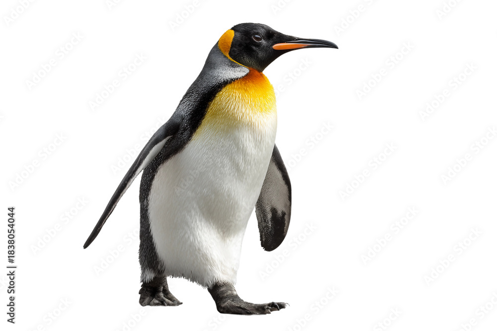 Naklejka premium Penguin standing isolated on transparent background