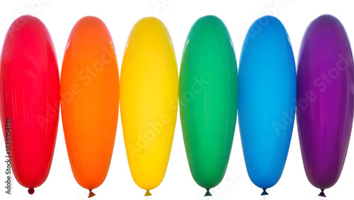 Colorful elongated shapes spectrum design element isolated on transparent background