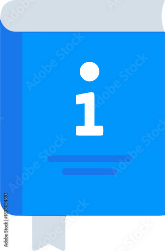 Information book manual icon, flat vector help guide symbol