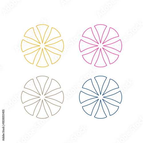 WELLNESS AYURVEDA SPA LOGO DESIGN ELEMENTS VECTOR ISOLATED ON WHITE