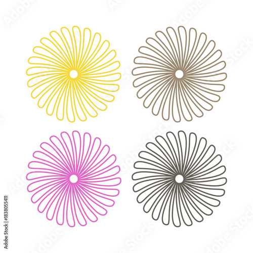 WELLNESS AYURVEDA SPA LOGO DESIGN ELEMENTS VECTOR ISOLATED ON WHITE