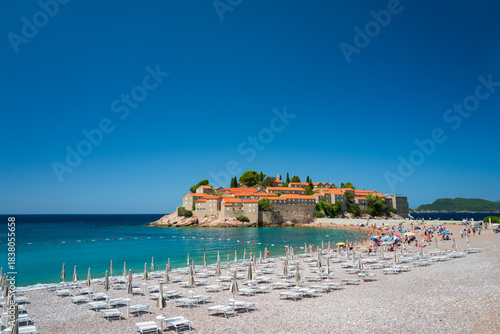Sveti Stefan beach. Montenegro.