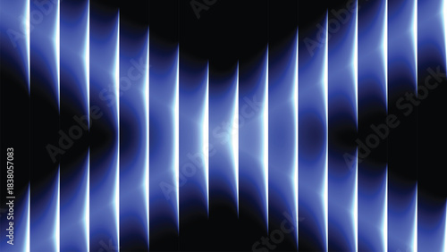 A vertical glass motion, glowing white, blue, fractal glass effect gradient on a black background, ribbed, Spectrum waves effect, ethereal glass effect, neon, sense of motion, 8K.