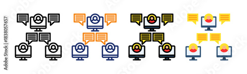 Virtual Chat Icon Multiple Style Collection Set 
