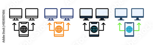 Remote Access Icon Multiple Style Collection Set 