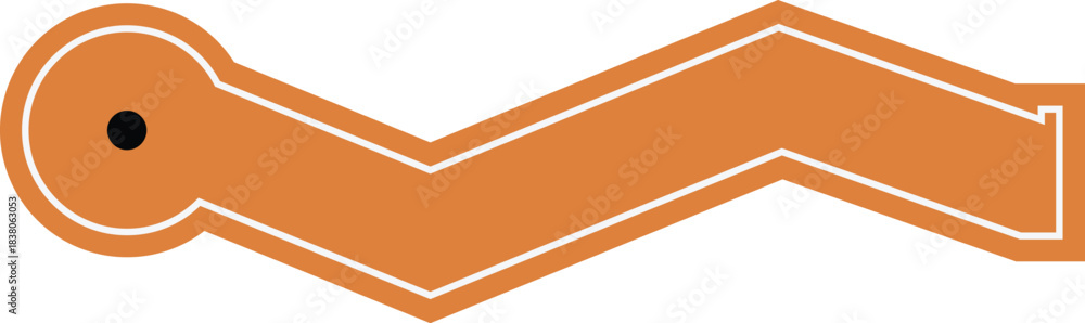 Fototapeta premium Mini golf course, brown zig zag golf lane and hole, cartoon sport game, tournament competition vector flat illustration