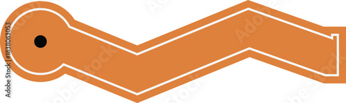 Mini golf course, brown zig zag golf lane and hole, cartoon sport game, tournament competition vector flat illustration