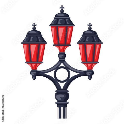 Illustration of a Three-Bulb Street Light