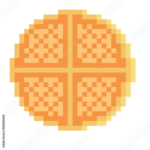 Circle waffle pixel art on white background