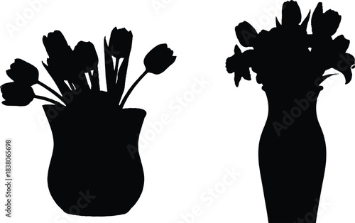 The vase on the left is rounder, suggesting a more traditional and fuller design.