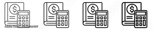 Bookkeeping Icon Set Different Style Collection