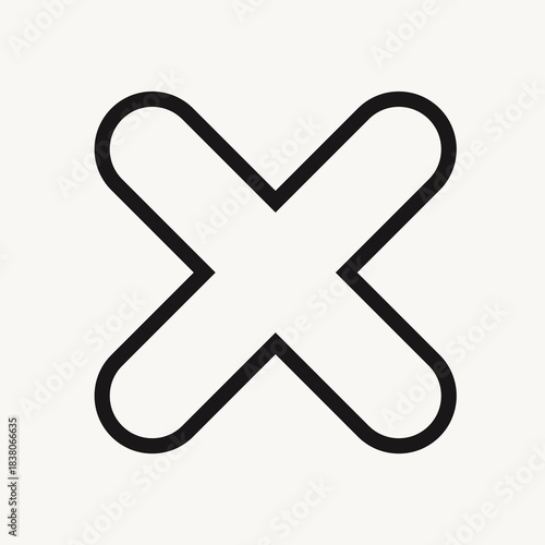 Red vector cross mark symbol for no choice or delete web icon
