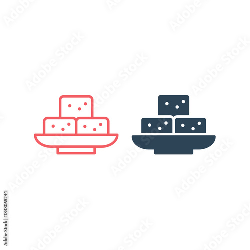 Tofu icons set food logo template