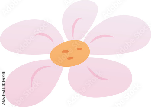 White chamomile daisy flower vector flat icon, blossom beautiful plant, floral design element romantic nature decoration