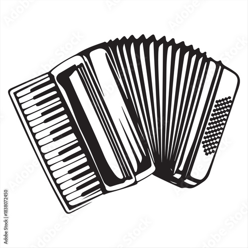 Line Art Accordion Musical Instrument