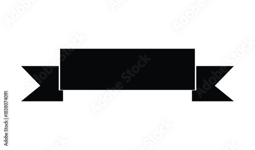 Simple black ribbon banner graphic element