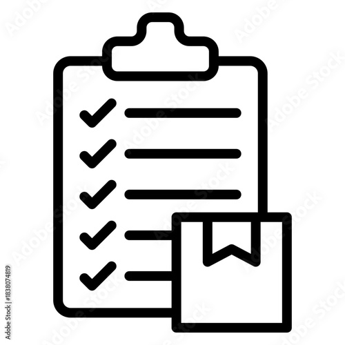 Stock Check Vector Line Icon Design