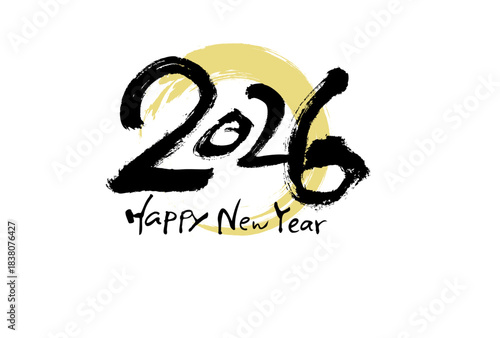 Japanese-Style Calligraphy New Year's Cards for 2026