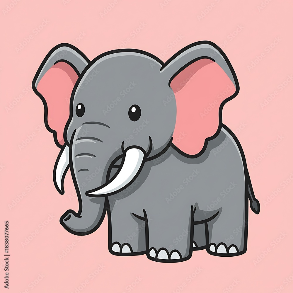 Naklejka premium 小さなゾウの微笑み