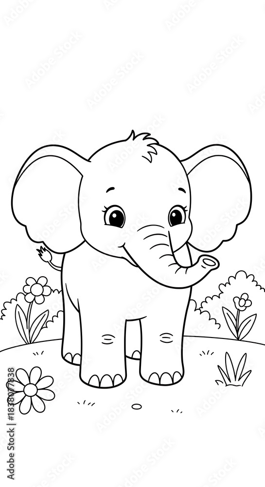 Fototapeta premium 小さなゾウの冒険