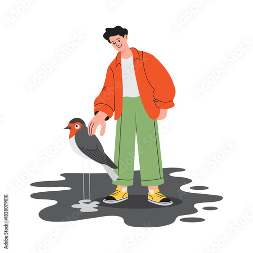 Oil Spill Vector Flat Illustration EPS 10 file