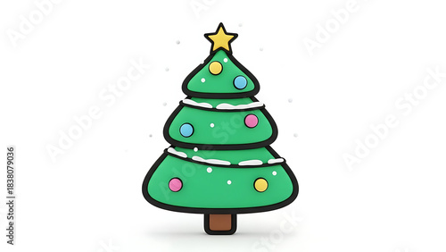 Christmas Tree Decoration, Home, Illustration, Cheerful Atmosphere, Vibrant View, Holiday Spirit
