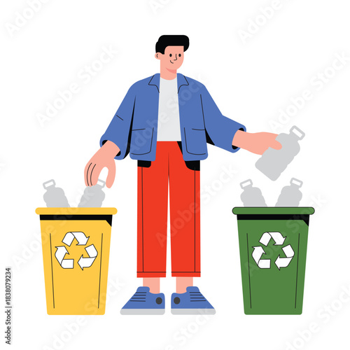 Waste Recycling Vector Flat Illustration EPS 10 file