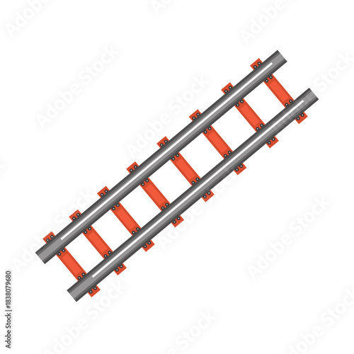 Railroad tracks vector illustration, railway icon, railroad clip art, clip art railroad, isolated on white background