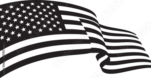 Black And White Waving American Flag Close Up On White Background usa flag united states flag