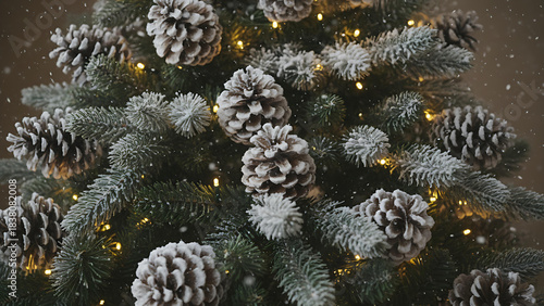 Christmas Tree with Snowy Pinecones