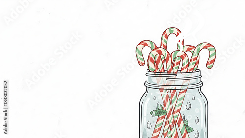 Candy canes in a jar