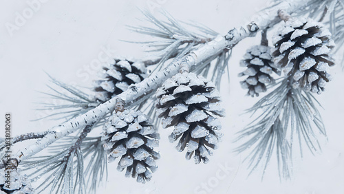 Ice-Clad Pine Tree Branches