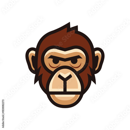 Stylized primate emblem with sharp facial features conveying a modern aesthetic icon
