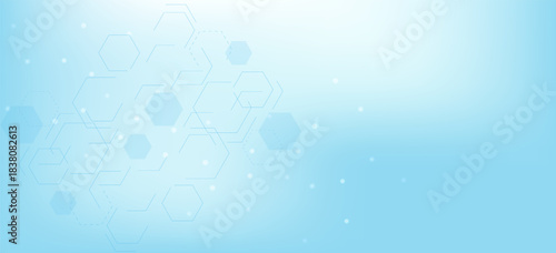 Health care abstract background with lines, dots and hexagons. Medical innovation banner template concept. illustration.