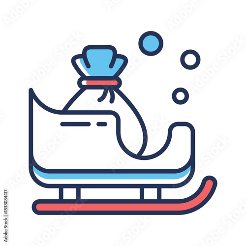 Take your hands on this amazing flat outline icon of santa sleigh