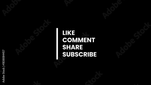 Minimalist Like, comment, share, subscribe animation. Animated thanks for watching youtube outro like comment share subscribe subscribed call to action icon animation on alpha channel 
