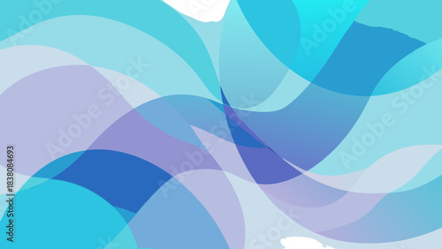 Abstract flowing waves of light blue purple and cyan colors creating a smooth gradient background with soft edges and a calming ethereal atmosphere perfect for digital art and design concepts