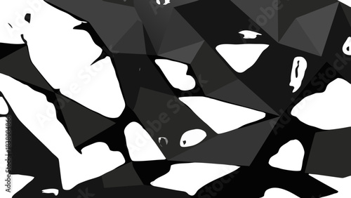 Abstract Geometric Mosaic Pattern In Dark Grayscale Tones With Irregular Shapes And Subtle Textural Variations Creating A Modern Artistic Background