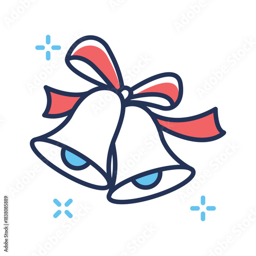 Grab this amazing flat outline icon of christmas bell, ready to use vector