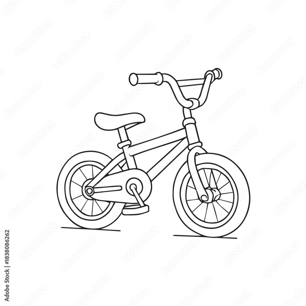Fototapeta premium Bicycle Line Art Vector – Minimal Bike Illustration, Cycling Icon