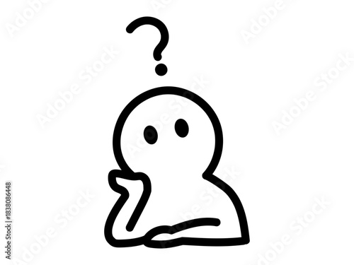 考え込む人物のピクトグラム（疑問・悩み）