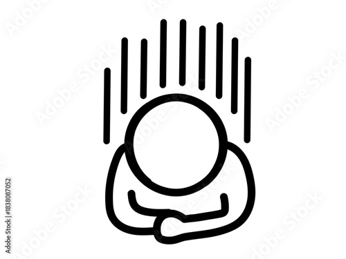 落ち込む人物・ストレスを抱える様子のピクトグラム