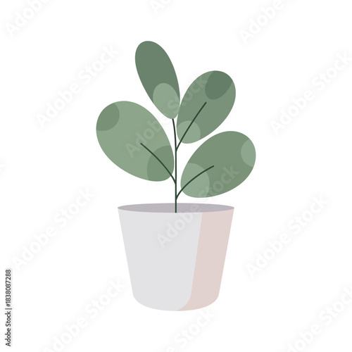 Minimalist potted plant illustration displaying simplicity and natural elements for design use
