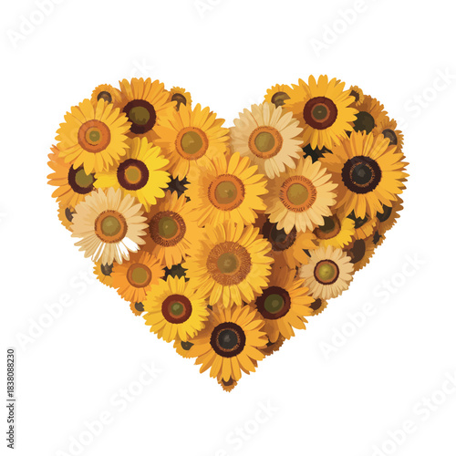 Pink White Floral Heart Blossom Garden Romantic Art