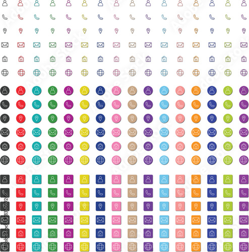 Modern Social Media Icon Set – Flat & Outline Style with Transparent PNG Background
