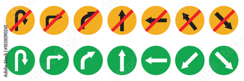 Road sign icons. Traffic signs.Priority, warning, prohibition, mandatory, information, Vector illustration	