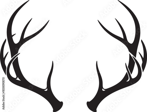 Deer antlers silhouette illustration Keywords: deer antlers, deer, animal, wildlife, nature