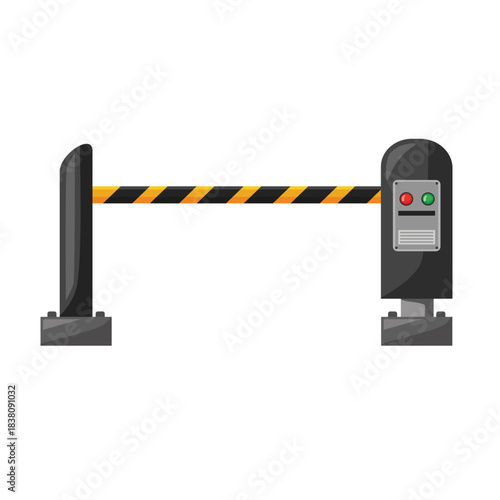 Automatic access barrier gate vector illustration, security gantry control system icon, access control gate system vector, isolated on white