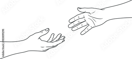 Two outstretched hands reaching out to each other in support