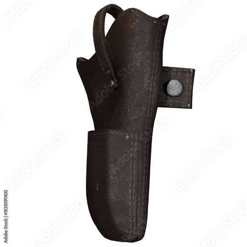 Photos Vintage pistol holster made from durable leather with classic tactical design